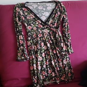 Floral print wrap dress